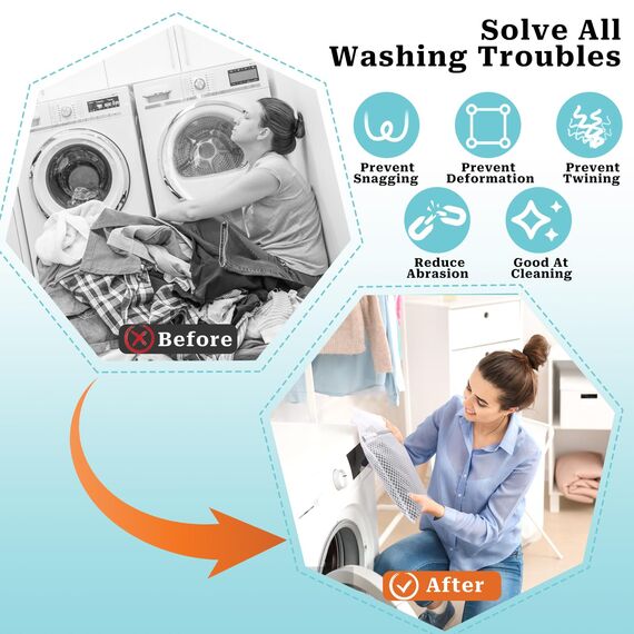 KALIONE Net Wäschebeutel, 4 Stück Mesh Wäschesäcke, Waben-Dessousbeutel mit Aufhängeschlaufe