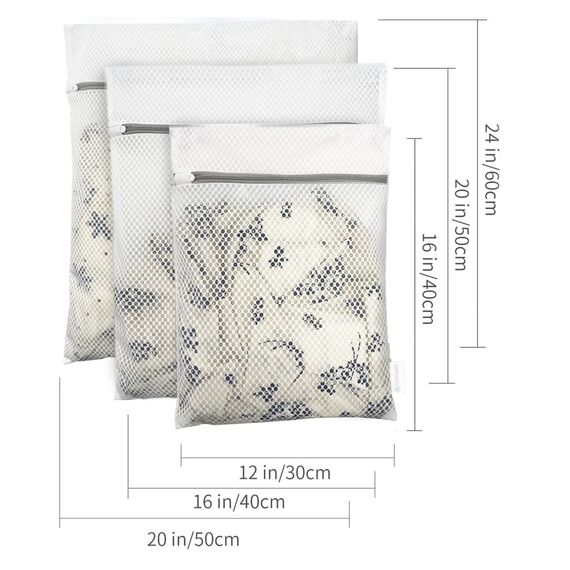 Wäschesäcke aus Wabennetz für Feinwäsche, Reiseaufbewahrung, Organisationstaschen, Wäschewaschbeutel für Unterwäsche, Dessous, BH, Bluse, Strümpfe, Socken, Jacke, Mantel, Decke, Schuhe(S+M+L)