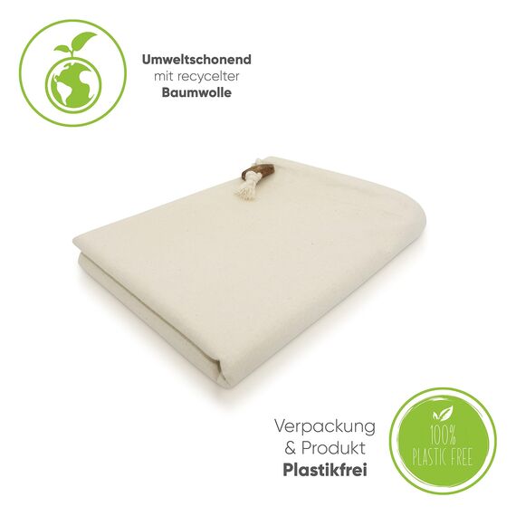Naturstube® Wäschesack, 2er Set 50 x 70 cm - Strapazierfähige 45l Wäschebeutel Reise, 100% Baumwolle [Öko-Tex zertifiziert], Wäschesäcke, Stoffbeutel Groß, Laundry Bag, Schmutzwäschebeutel Reise