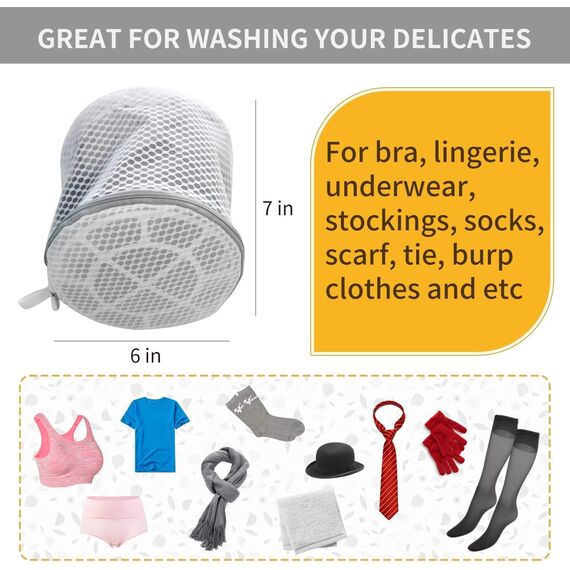 3 Prämie Wäschesäcke mit Wabenstruktur für Feinwäsche mit Reißverschluss, Reiseaufbewahrung, Organisationsbeutel, Kleidung, Waschbeutel für Unterwäsche, Dessous, BH, Bluse, Strumpfwaren, (2Bra+1S)