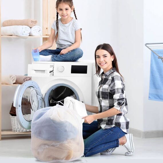 3 Stück Wäschenetz, Mesh Wäschesack für Waschmaschine Wäschebeutel für Waschmaschine Wäschesäcke mit Kordelzug für Pullover, Jeans, Bluse, Unterwäsche, BH, Mäntel, Plüschtiere usw