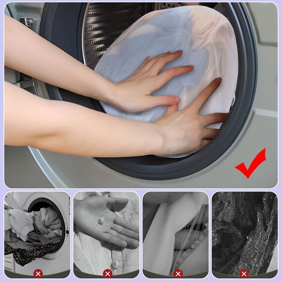 4 Stück Wäschenetz für Waschmaschine, Wäschesack Wäschebeutel mit Kordelstopper Laundry Bag Wiederverwendbare für Pullover Mäntel Hemden Unterwäsche Socken