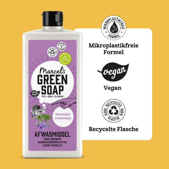 Marcel's Green Soap - Spülmittel Lavendel & Rosmarin - Geschirrspülmittel - Umweltfreundlich - Vegan - 97% Biologisch abbaubar - 500 ml