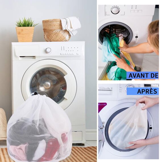 2 Stück Wäschesack,40 x 50 cm Mesh Wäschenetz für Waschmaschine Wäschebeutel für Waschmaschine Wäschesäcke mit Kordelzug für Babykleidung,Bluse,Unterwäsche,BH,Socken usw