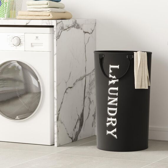 Lifewit Wäschekorb 90 L, großer Wäschekorb, Faltbare Wäschesäcke mit Softgriff, Wäschesortierbox für Wohnung, Wohnheim und Wohnwagen, schwarz