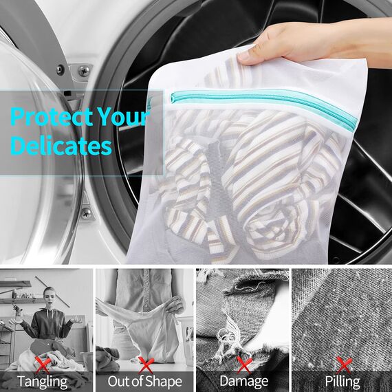 Eono Mesh Wäschesäcke für Waschmaschine Wäschenetz Wäschetasche Wäschebeutel Laundry Bag für Empfindliches, Bluse, Schuhe, BH, Unterwäsche, Babykleidung, Wash Bag - 5-Set