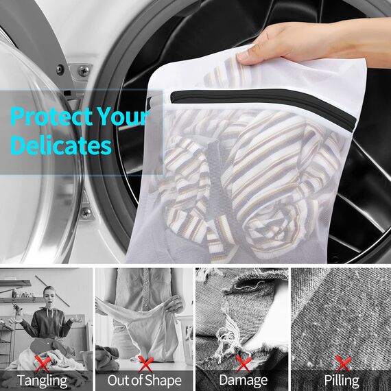 Eono Wäschenetz Wäschesack Wäschetasche Wäschebeutel Laundry Bag Haltbar Maschinenwaschbeutel für Empfindliches, Bluse, Schuhe, BH, Unterwäsche, Babykleidung, Wash Bag - 6-Set