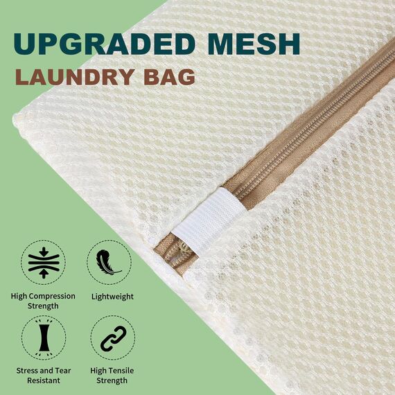 Mesh Wäschesäcke für Wäsche mit Auto Lock Zipper, 3 Lagen Wäschesack, 40x50cm Mesh Bag für BH, Bluse, Strümpfe, Unterwäsche, Babykleidung, Wäschesack für Waschmaschine