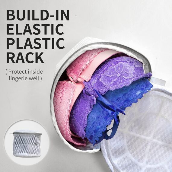 3 Prämie Wäschesäcke mit Wabenstruktur für Feinwäsche mit Reißverschluss, Reiseaufbewahrung, Organisationsbeutel, Kleidung, Waschbeutel für Unterwäsche, Dessous, BH, Bluse, Strumpfwaren, (2Bra+1S)