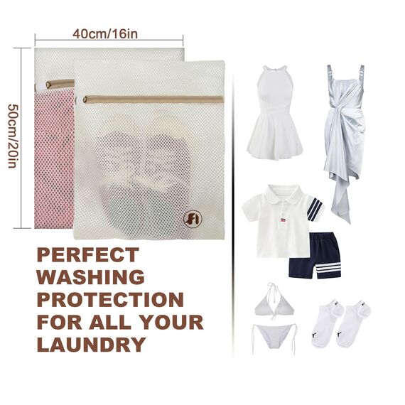 Mesh Wäschesäcke für Wäsche mit Auto Lock Zipper, 3 Lagen Wäschesack, 40x50cm Mesh Bag für BH, Bluse, Strümpfe, Unterwäsche, Babykleidung, Wäschesack für Waschmaschine