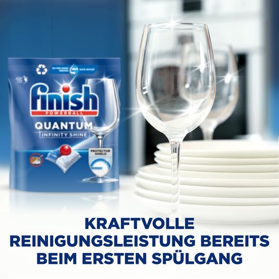 Finish Quantum Infinity Shine Spülmaschinentabs – kraftvolle Reinigung, Fettlösekraft und Glanz – 2x 83 Finish Caps