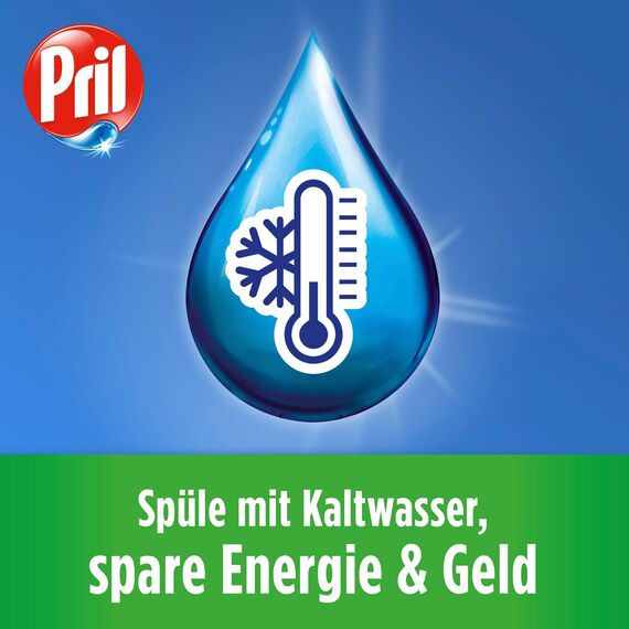 PRIL Original Limette (6x 675 ml), Handgeschirrspülmittel mit höchster Fettlösekraft, für sauberes Geschirr auch in kaltem Wasser, frischer Limettenduft