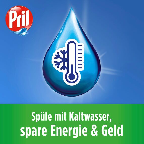 PRIL Kraft Gel Zitrone (10x 450 ml), Handgeschirrspülmittel mit höchster Fettlösekraft, für sauberes Geschirr auch in kaltem Wasser, frischer Zitronenduft