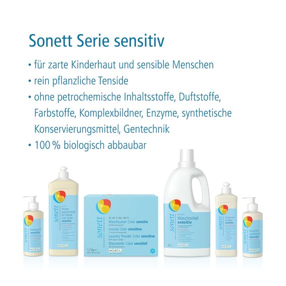 Sonett Geschirrspülmittel sensitiv, 1 Liter (Packung mit 4)