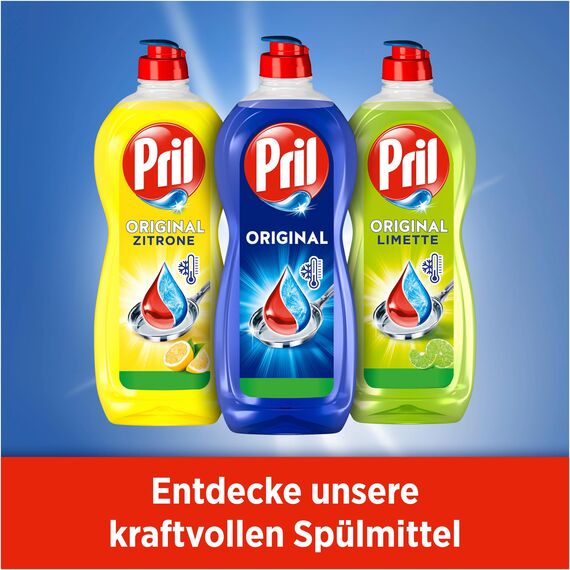 Pril Original (675 ml), Handgeschirrspülmittel mit höchster Fettlösekraft, für sauberes Geschirr auch in kaltem Wasser