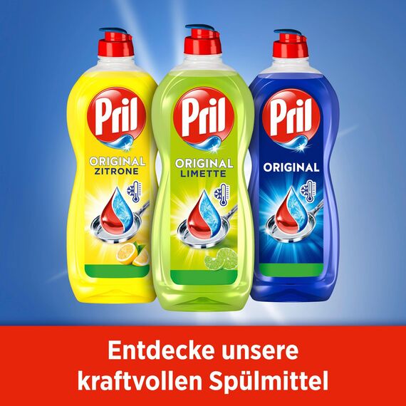 PRIL Original Limette (2x 675 ml), Handgeschirrspülmittel mit höchster Fettlösekraft, für sauberes Geschirr auch in kaltem Wasser, frischer Limettenduft