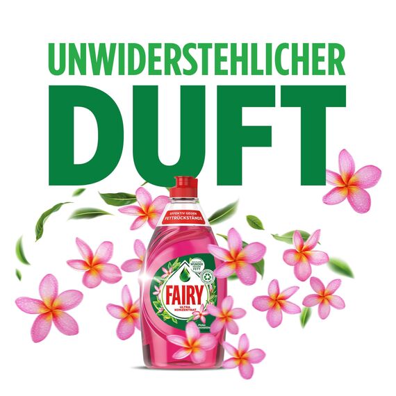 Fairy Ultra Konzentrat Pink Jasmine Handgeschirrspülmittel 8x900ml mit effektiver Formel für sauberes Geschirr, beeindruckende Fettlösekraft