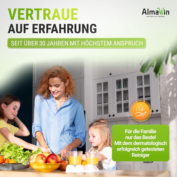 AlmaWin® Gemüse und Obst Reiniger [500ml] für schonende & effektive Reinigung für alle glatten Sorten - 100% natürlicher Obst Gemüse Reiniger befreit von unerwünschtem Schmutz - Fruit Cleaner
