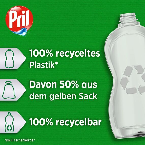 PRIL Kraft Gel Zitrone (8x 450 ml), Handgeschirrspülmittel mit höchster Fettlösekraft, für sauberes Geschirr auch in kaltem Wasser, frischer Zitronenduft