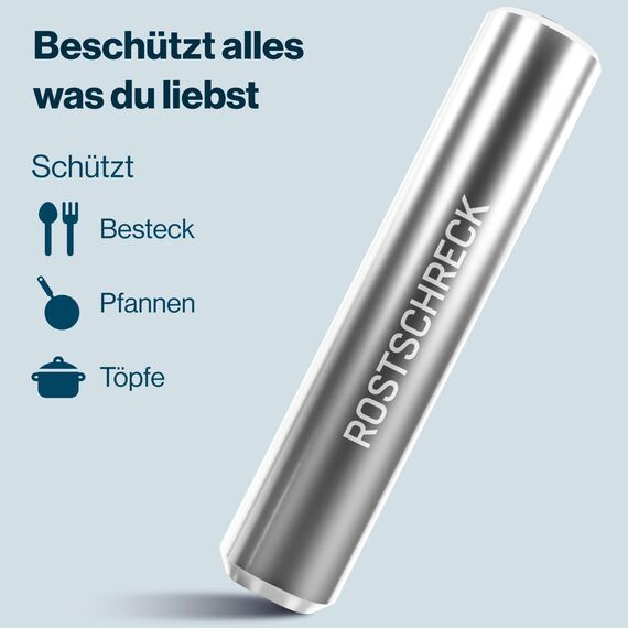 Rokitta's Rostschreck für Spülmaschine – 1er Set - Das Original – Rost Magnet gegen Flugrost – Für strahlendes Besteck, Töpfe, Pfannen & Geschirrspüler – Bekannt aus "Die Höhle der Löwen"