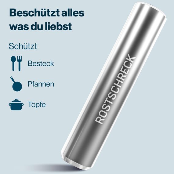 Rokitta's Rostschreck für Spülmaschine – 4er Set - Das Original – Rost Magnet gegen Flugrost – Für strahlendes Besteck, Töpfe, Pfannen & Geschirrspüler – Bekannt aus "Die Höhle der Löwen"