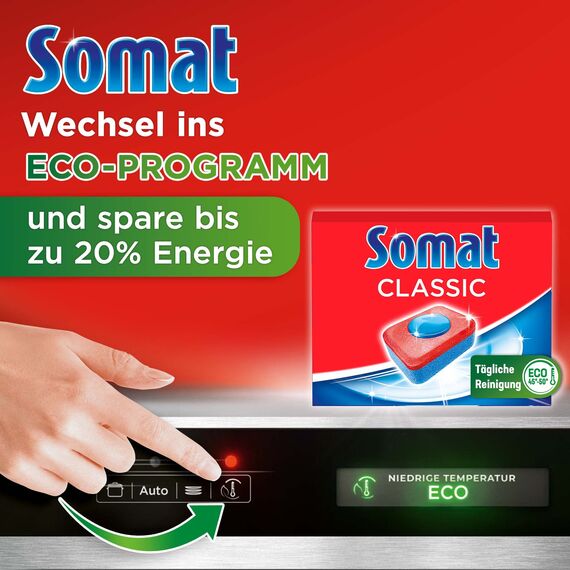 Somat Classic Spülmaschinen Tabs (4x77 Tabs), Geschirrspül Tabs für eine kraftvolle Reinigung, Spültabs hinterlassen strahlend sauberes Geschirr sogar bei niedrigen Temperaturen, 308.0 stück
