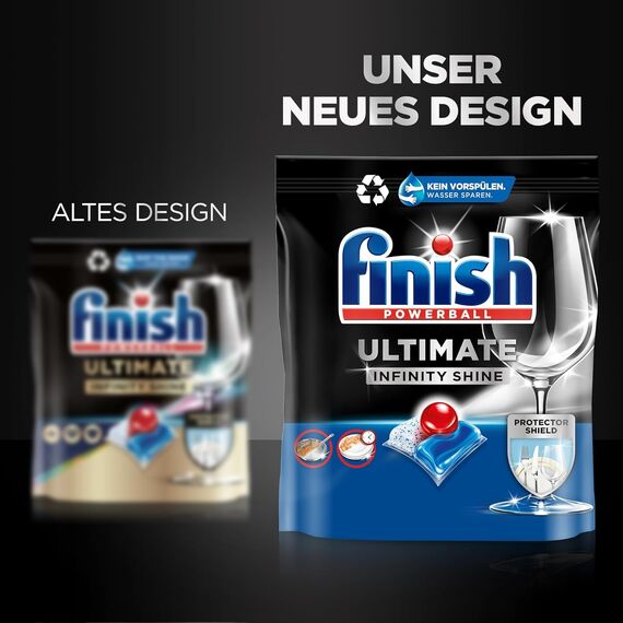 Finish Ultimate Infinity Shine Spülmaschinentabs – Geschirrspültabs für Tiefenreinigung, Fettlösekraft und Glanz mit Schutzschild – 240 Finish Caps (3x80 Caps)