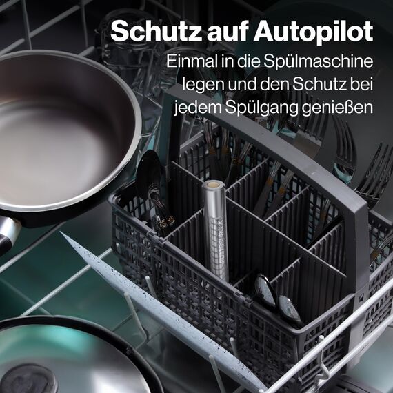 Rokitta's Rostschreck für Spülmaschine – 4er Set - Das Original – Rost Magnet gegen Flugrost – Für strahlendes Besteck, Töpfe, Pfannen & Geschirrspüler – Bekannt aus "Die Höhle der Löwen"