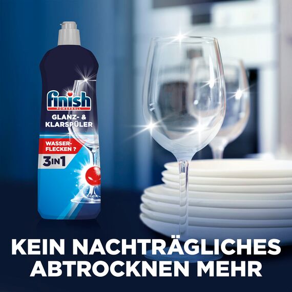 Finish Glanz- & Klarspüler – Für strahlendes und trockeneres Geschirr ohne Wasserflecken – Megapack mit 800 ml (Packung mit 3)