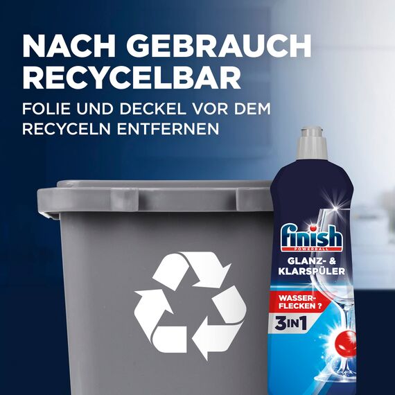Finish Glanz- & Klarspüler – Für strahlendes und trockeneres Geschirr ohne Wasserflecken – Megapack mit 800 ml (Packung mit 3)