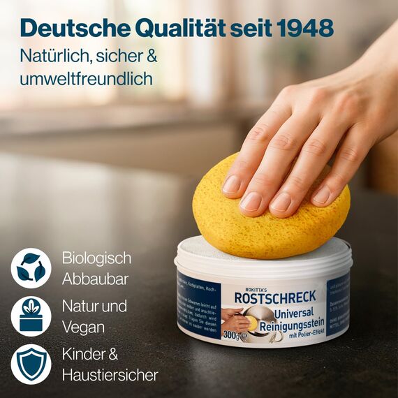 Rokitta's Rostschreck Bundle – Universal Reinigungsstein und Rost Magnet – 300g und 1er Pack