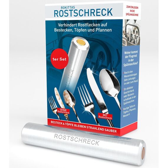 Rokitta's Rostschreck für Spülmaschine – 1er Set - Das Original – Rost Magnet gegen Flugrost – Für strahlendes Besteck, Töpfe, Pfannen & Geschirrspüler – Bekannt aus "Die Höhle der Löwen"