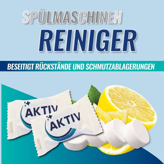 Aktiv 24x Spülmaschinenreiniger Tabs extra stark gegen Geruch & Kalk | Geschirrspüler Reiniger mit Formel für Tiefenreinigung | Hygiene Reinigung 1 Jahres Vorrat