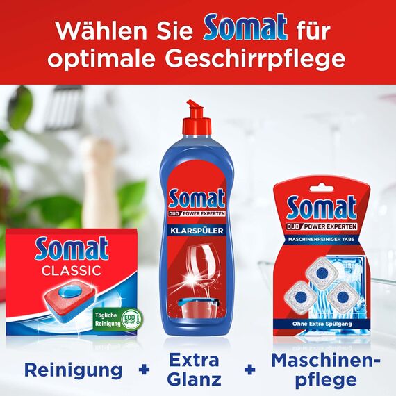 Somat Classic Spülmaschinen Tabs (8x77 Tabs), Geschirrspül für eine kraftvolle Reinigung, Spültabs hinterlassen strahlend Geschirr sogar bei niedrigen Temperaturen; Anzahl Der Teile: 11, 616.0 stück