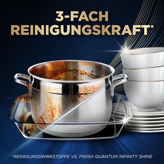 Finish Ultimate Plus Infinity Shine Citrus Spülmaschinentabs – Geschirrspültabs für intensive Reinigung, Fettlösekraft und Glanz mit Schutzschild – 210 Finish Caps