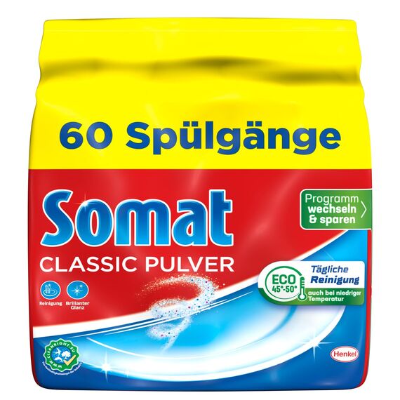 Somat Classic Pulver, Spülmaschinenreiniger, Vorratspack 1 x 1,2 Kg, für die tägliche Reinigung