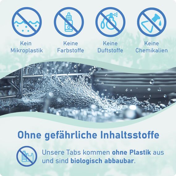 OceanWash Spülmaschinenpods ohne Plastik, Farb- und Duftstoffe, biologisch abbaubare Geschirr-Spültabs ohne Parfum, vegane Tabs für Geschirrspüler, verpackt in PLA