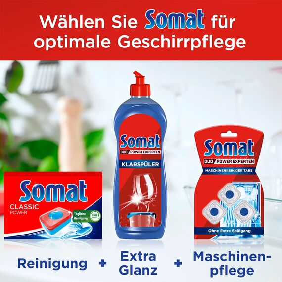 Somat Classic Power Spülmaschinen Tabs (172 Tabs), Geschirrspül Tabs mit Fettlösekraft für kraftvolle Reinigung, Spültabs für strahlend sauberes Geschirr sogar bei niedrigen Temperaturen
