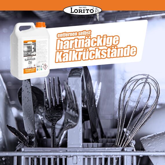 Lorito frisch & sauber Klarspüler Spülmaschine 2 x 10 L - Kraftvoller Entkalker materialschonend & glanzerhaltend, Entfernt hartnäckige Kalkrückstände & Verunreinigungen