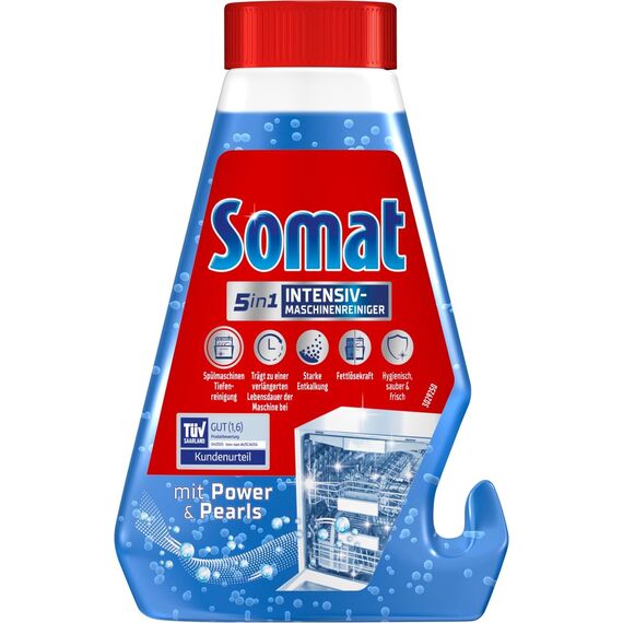SOMAT 5in1 Spülmaschinen-SET, Klarspüler 750 ml + Maschinenreiniger Tabs 3 Stück + Intensiv-Maschinenreiniger 250 ml + Spezial Salz