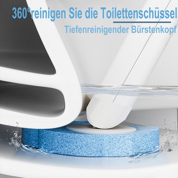 Ucaimao Einweg Toilettenbürste，2er Set verlängertem Griff und Halter-Set WC-Bürsten，Klobürste mit 48 Stück Reiniger Nachfüllungen für Badezimmerreinigung，Waschbecken，Badewanne - Blau(Ocean Fresh Duft)