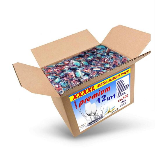 RedFOX24 Spülmaschinen Tabs - Geschirrspültabs - Spülmaschinenreiniger - mit 12 verschiedenen Funktionen - in einem 10 KG Karton erhältlich