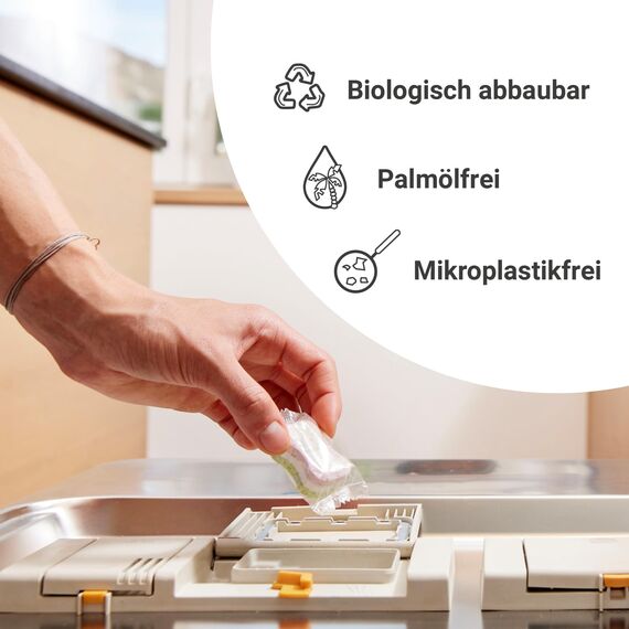 claro Multi All-in-1 Geschirrspül-Tabs - 90 Spülmaschinen-Tabs - phosphatfrei, umweltfreundlich & vegan - wasserlösliche Folie