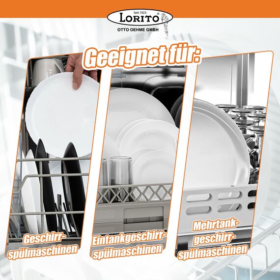Lorito frisch & sauber Spülmat Spülmaschine, 10 Liter, Geschirrspülreiniger für gewerbliche Geschirrspülmaschinen, schnelltrocknend, pflegend, 10 Liter Kanister
