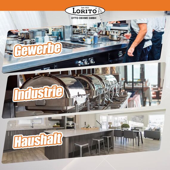 Lorito frisch & sauber Spülmat Spülmaschine, 2 x 10 Liter, Geschirrspülreiniger für gewerbliche Geschirrspülmaschinen, schnelltrocknend, pflegend, 2 x 10 Liter Kanister