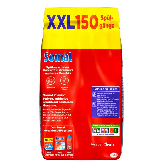 Somat Classic Spülmaschinen Pulver, für tägliche Reinigung, 4er Pack (4 x 3 Kg)