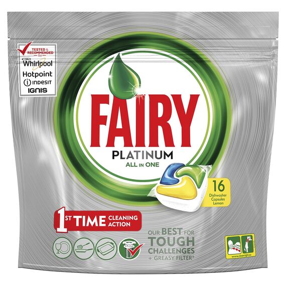 Fairy Platinum Spülmaschinentabs, Packung Zitrone 16 Pezzi