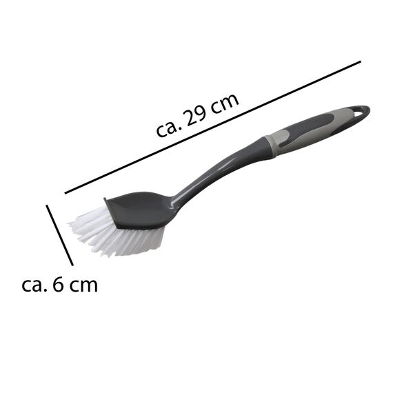 4 x Spülbürste grau/schwarz VonBueren | Geschirrbürste/Küchenbürste/Bürsten für die Küche und zur Reinigung | Spülbürsten | Bürste mit ergonomischem Griff Länge ca. 29 cm| Reinigungsbürste