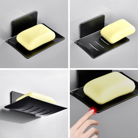 ZITFRI Seifenhalter ohne Bohren Edelstahl selbstklebend, Seifenkorb Seifenschale Wandmontage für Schwämme Bürsten Seife, Wand Montage 3M Klebepad Seifenablage für Badezimmer Küche Balkon