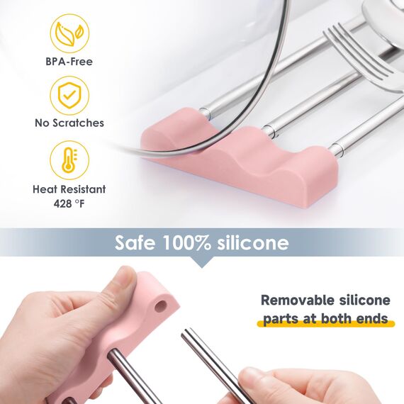 Tomorotec Verstellbares Küchenregal für Geschirrtücher, Schwämme, Flaschen und Bürsten, hitzebeständiger Edelstahl mit schlankem, erweiterbarem Design und multifunktionaler Silikonhalterung